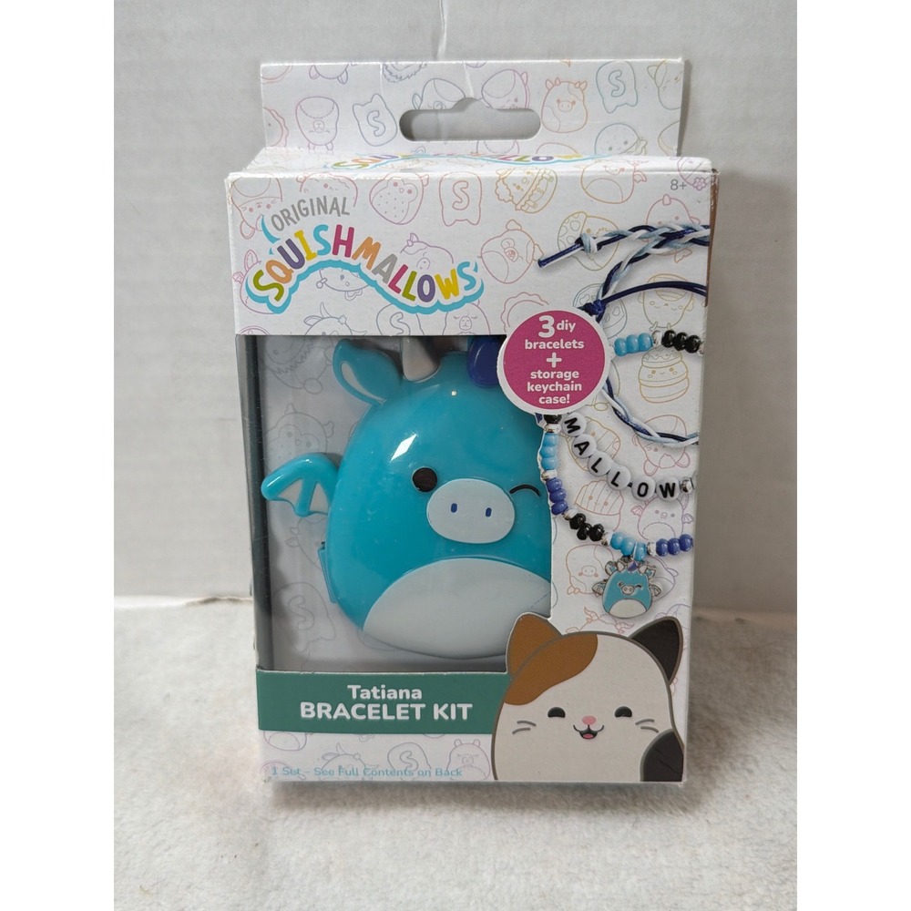 NEW‎ Squishmallows Bracelet Kit OS Blue Tatiana Dragon DIY Jewelry Set